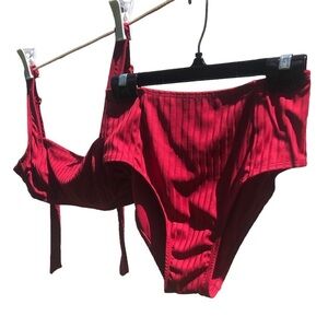 Xhiliration  2 piece high waisted 1960s bathing suit style